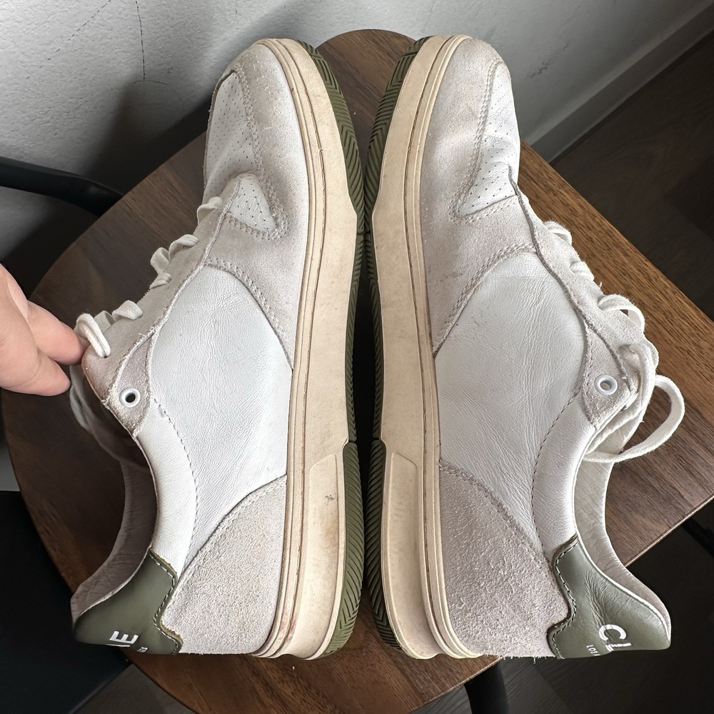 HTF CLAE Malone Men 10 Cream Leather & Smoke Comfrey Court Sneakers Classic - Picture 10 of 10